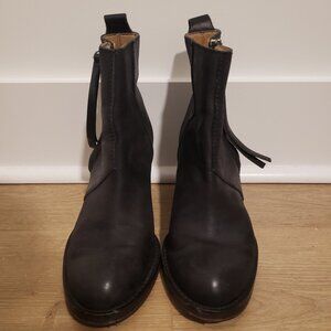 Acne Pistol Black Leather Booties